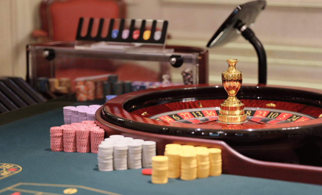 roulette table in casino